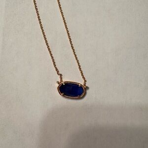 Kendra Scott Cobalt Cat’s Eye Eliza Pendant Necklace Rose Gold